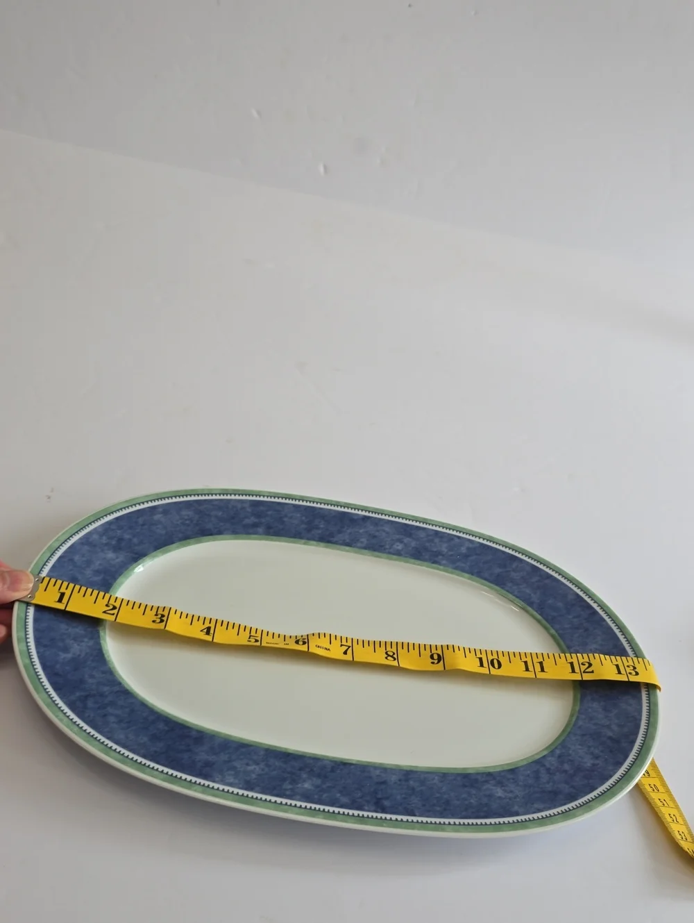 Villeroy & Boch Switch 3 Porcelain Oval Platter Blue Green Germany 13.75